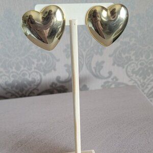 Gold Tone Heart Earrings